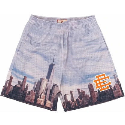 2024 EE Basic Short NEW YORK CITY SKYLINE men's casual shorts fitness sports pants summer gym workout mesh shorts men shorts