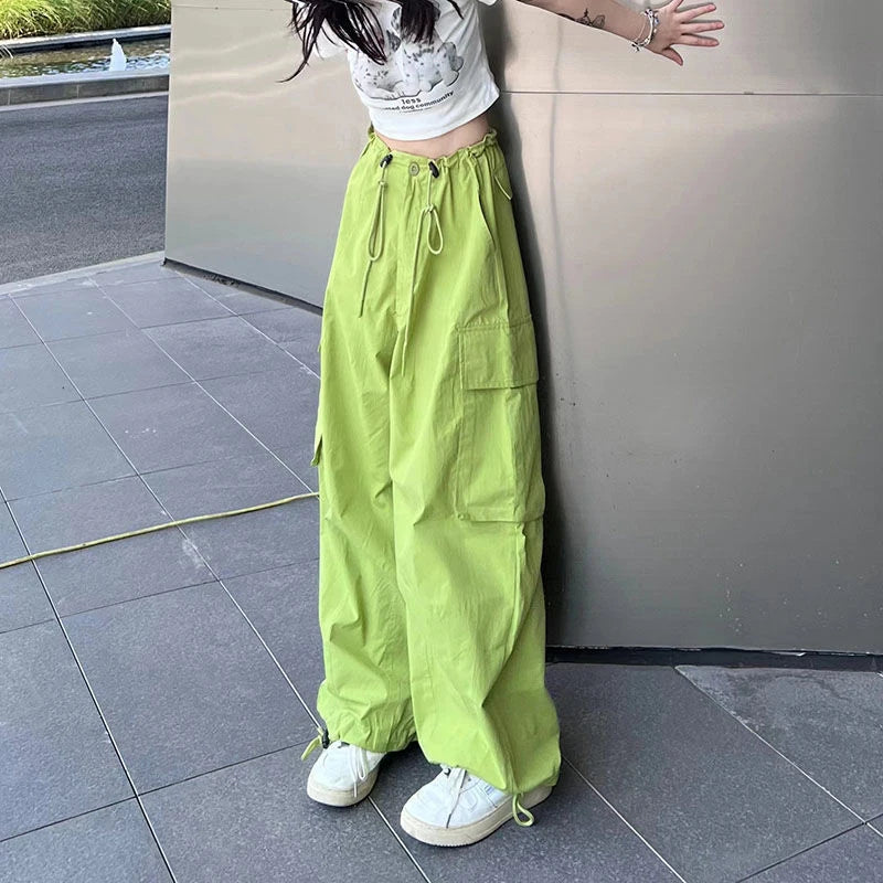 Y2K Cargo Pants Women Oversized Wide Leg Sweatpants Streetwear High Waist Baggy Joggers Harajuku Hip Hop Casual Sports Trousers