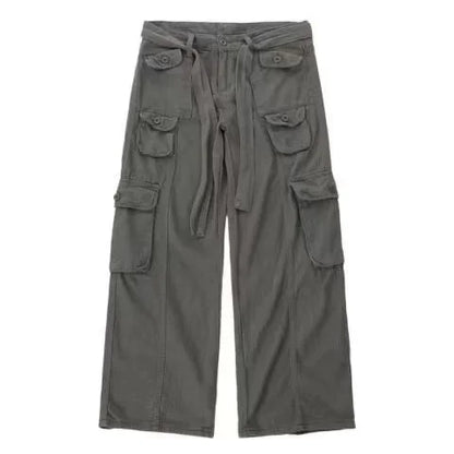 2023 American style retro street camouflage overalls women's hip-hop fried street wide-leg casual pants high street ins tide Y2K