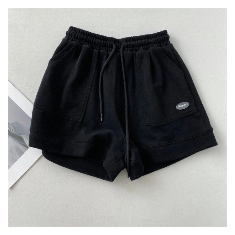 High-waisted Slim Casual Sports Shorts WOMEN'S New Korean Version of Loose Wide-legged Drawstring A- string Pants