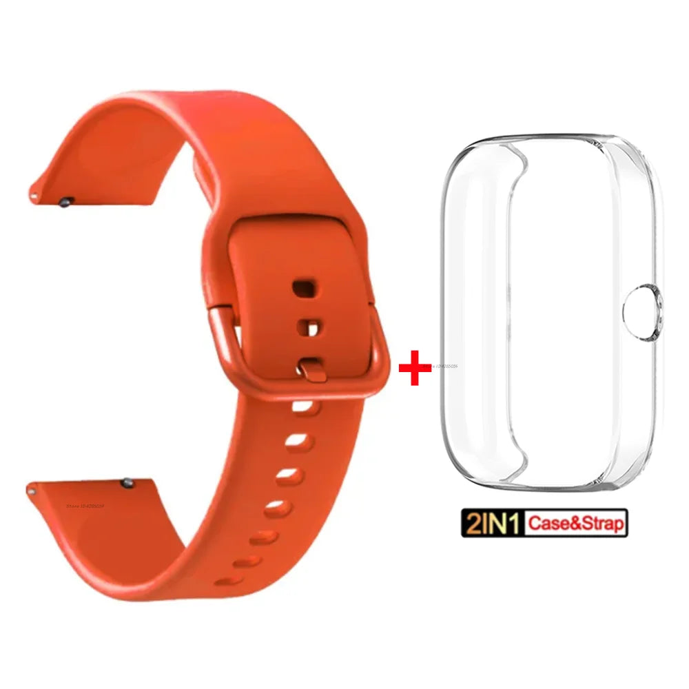 Silicone Strap + TPU Case for Amazfit Bip 3 Pro Smart watch Strap Bracelet for Huami Amazfit Bip 3 Wristband Accessories Band