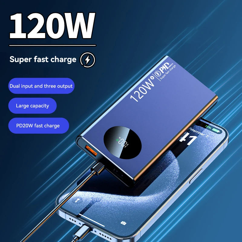 Xiaomi 120W 50000mAh High Capacity Power Bank Fast Charging Powerbank Portable Battery Charger For iPhone Samsung Huawei New Hot