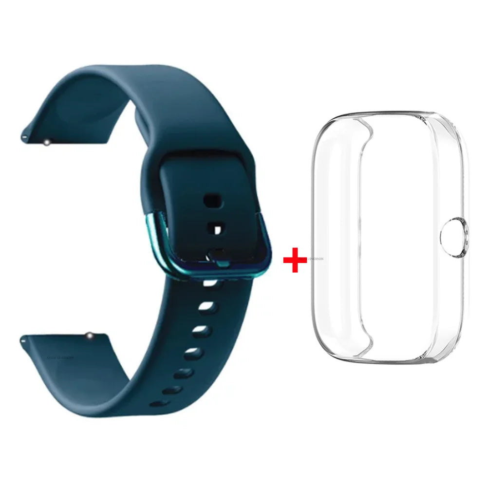 Silicone Strap + TPU Case for Amazfit Bip 3 Pro Smart watch Strap Bracelet for Huami Amazfit Bip 3 Wristband Accessories Band