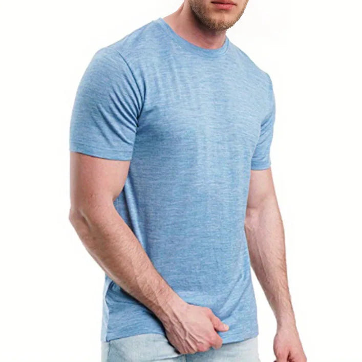 100% Merino Wool T shirt Men Base Layer Merino Shirt Wicking Breathable Quick Dry Anti-Odor No-itch Big USA Size