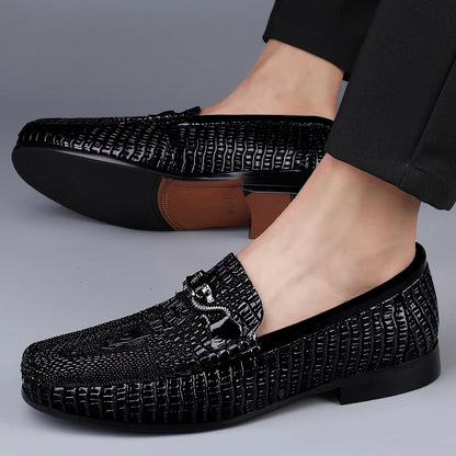 Trendy Brand Men's Genuine Leather Shoes Luxurious Banquet Dress Shoes Men's Low Top Loafers Casual Walking Shoes Big Size：36-47