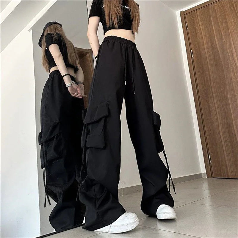 Cargo Pants High Waist Women Streetwear Hip Hop Y2K Trousers Loose Casual American Style 90S Pockets Fashion Female Pants