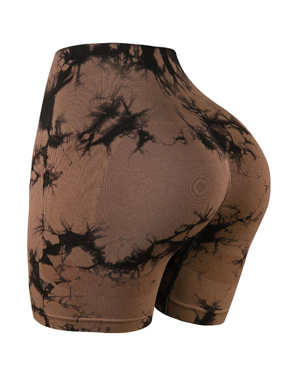 Women's Tie-Dye Yoga Shorts Leggings For High Waist Seamless Cycling Jogging Fitness Push Up Sports Gym Shorts Pants