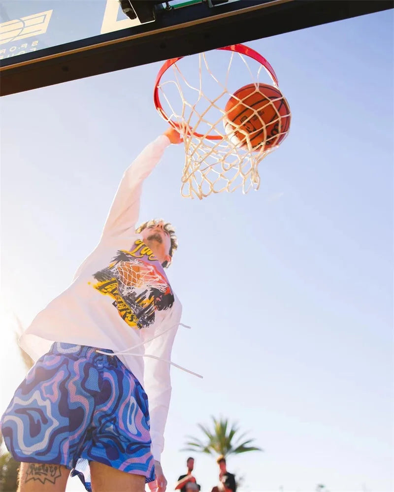 2024 BUCKETSQUAD Summer Mesh Basketball Shorts Men's Quick Drying Loose Sports Shorts Casual Trendy Running Beach Shorts