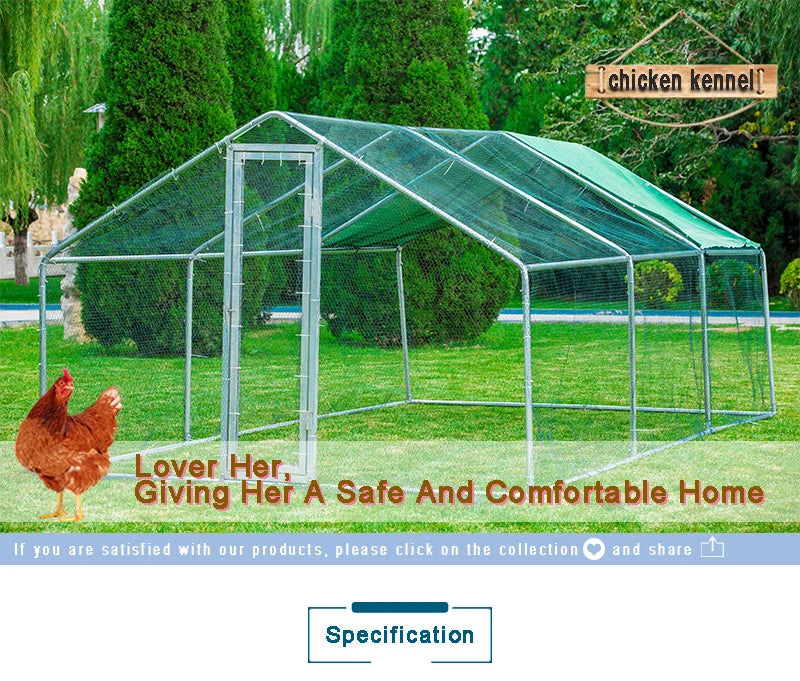 Egg Laying Large Stainless Steel Chicken Coop 8-10 Chickens Poultry Quail Rabbit Duck Cage