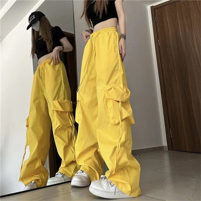 Cargo Pants High Waist Women Streetwear Hip Hop Y2K Trousers Loose Casual American Style 90S Pockets Fashion Female Pants