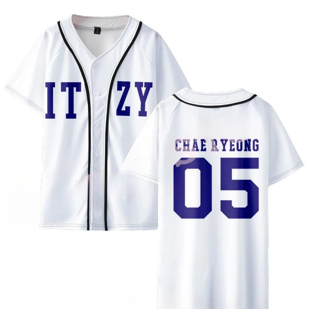 KPOP ITZY Merch Baseball T-shirt Women/Men Fashion Summer Short Sleeve Graphic Tees Streetwear Hip Hop Baseball Jersey