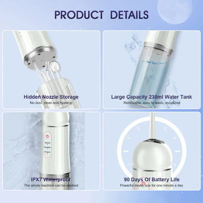 Xiaomi Youpin New Water Flosser Teeth Cleaner with 4 Nozzles Portable Dental Water Jet 3 Mode Irrigator Dental Teeth Cleaner