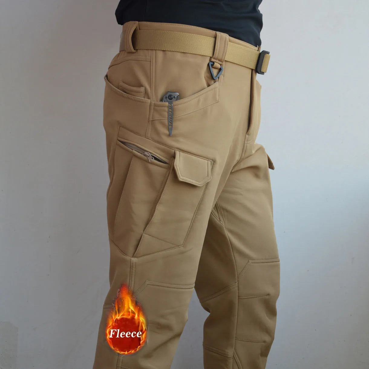 Softshell Warm Pants Men's Waterproof Sharkskin Fleece Working Trousers Outdoor Windproof Thickened Wear-resistant Cargo Pants