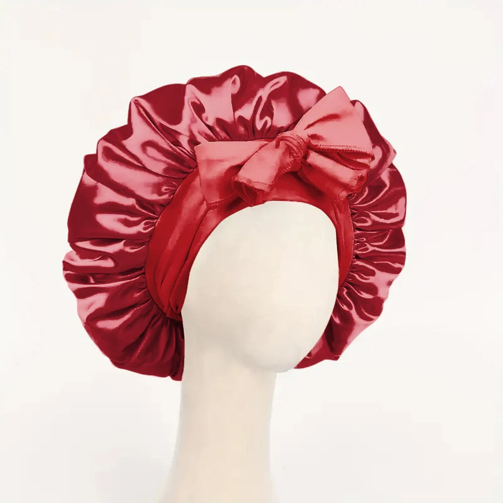 Satin Bonnet Silk Bonnet Adjustable Bonne For Sleeping Hair Bonnet With Tie Band Bonnets For Women Men