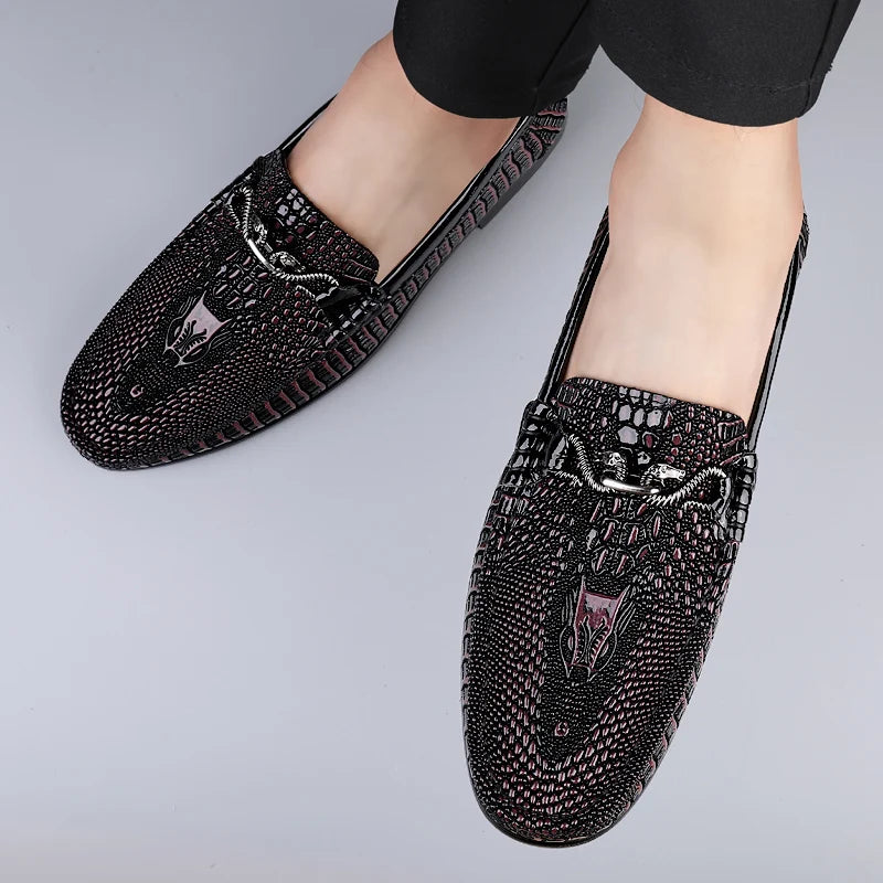 Trendy Brand Men's Genuine Leather Shoes Luxurious Banquet Dress Shoes Men's Low Top Loafers Casual Walking Shoes Big Size：36-47