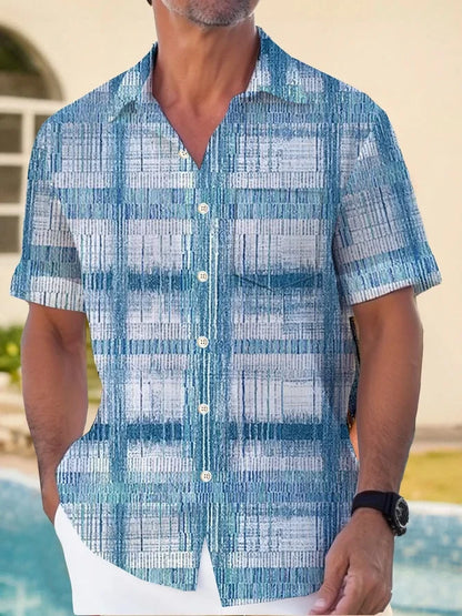 2024 Beach Hawaiian Casual Men's Shirt Outdoor Street Casual Daily Fall Turndown Short Sleeve Fashion Buttoned Shirt for Boys