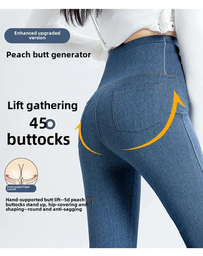 2024 New Women's Denim Shark Pants Outerwear Thin Leggings Bell-Bottom Tummy Control Underwear Summer Fashion