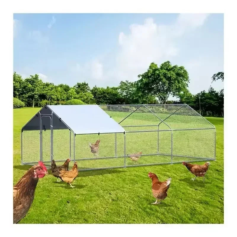 Egg Laying Large Stainless Steel Chicken Coop 8-10 Chickens Poultry Quail Rabbit Duck Cage