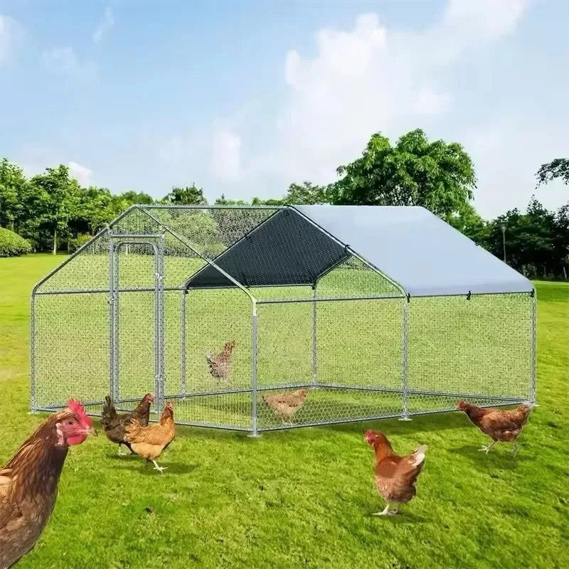 Egg Laying Large Stainless Steel Chicken Coop 8-10 Chickens Poultry Quail Rabbit Duck Cage