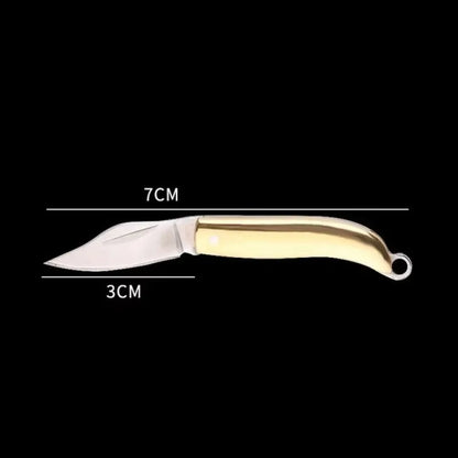 1pc Brass Folding Knife Pocket Keychain Vintage Copper Knife Pendant Outdoor Tools Gift Unpacking Mini Pocket Knives Accessories