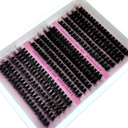 15Rows DIY 5D Fluffy Lash Clusters 60D/80D/100D Thick Eyelash Clusters Wispy Individual Lashes 10-20mm Cluster Eyelash Extension