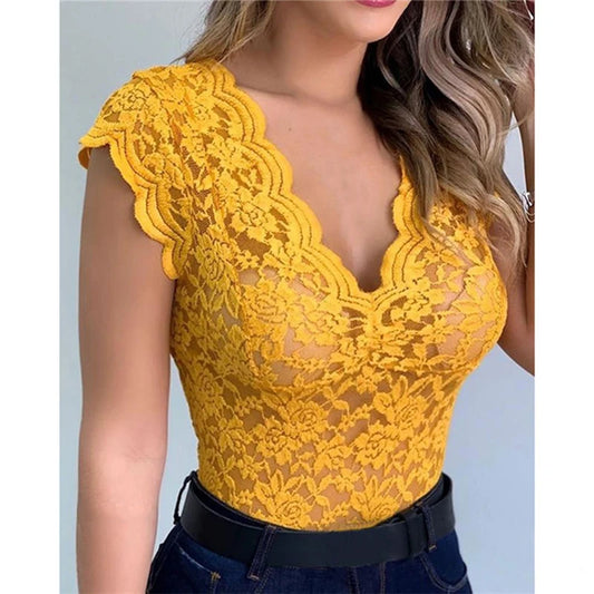 Women Tops Summer Sexy Lace Crochet Cardigan Casual Solid Color Trend Lace Hollow Out Top For Ladies